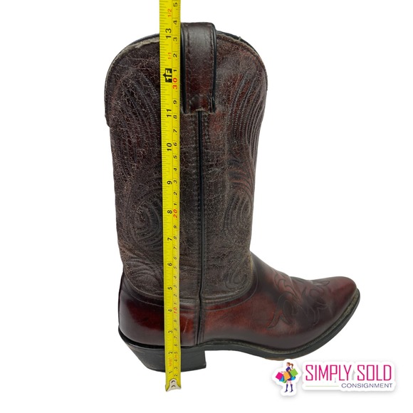 Laredo Men's Western Cowboy Boots Shoes Brown Leather Closed-Toe Sz 10.5 - Picture 11 of 12